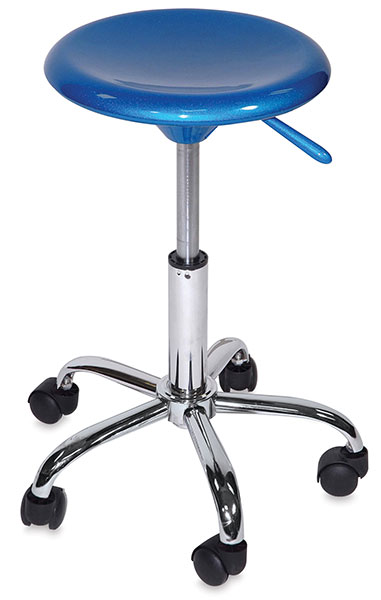Desk Stool, Metallic Blue