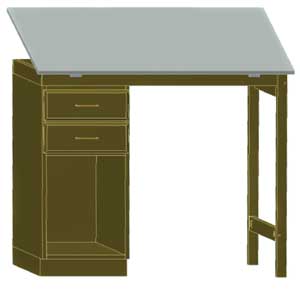 Pedestal Desk with One-Piece Top