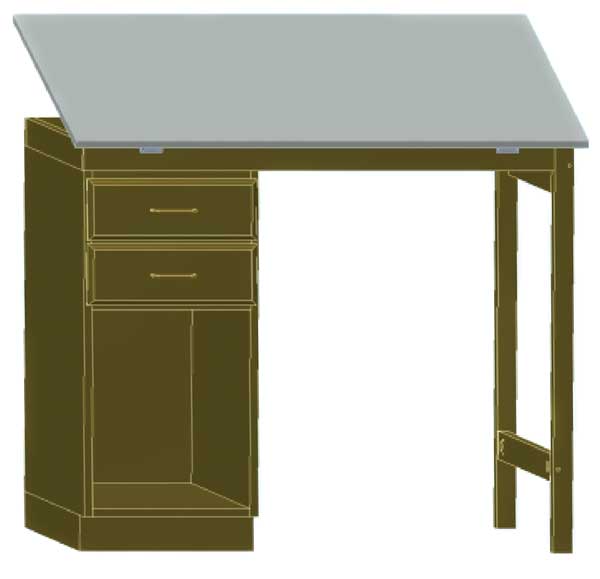 Pedestal Desk with One-Piece Top