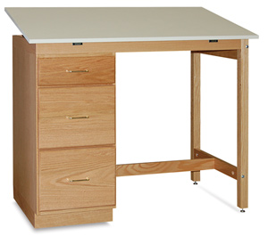 Pedestal Desk with One-Piece Top