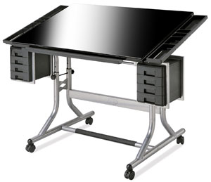 Deluxe Glass Top Art and Drawing Table