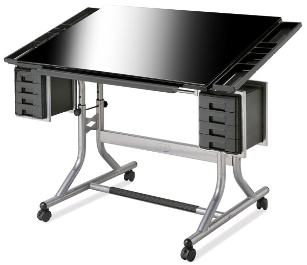 Deluxe Glass Top Art and Drawing Table