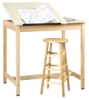 Drawing Table w/out Drawer, 2 Piece Top (stool and accessories not included)