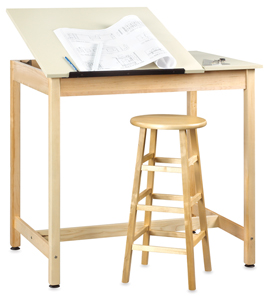 Drawing Table w/out Drawer, 2 Piece Top (stool and accessories not included)