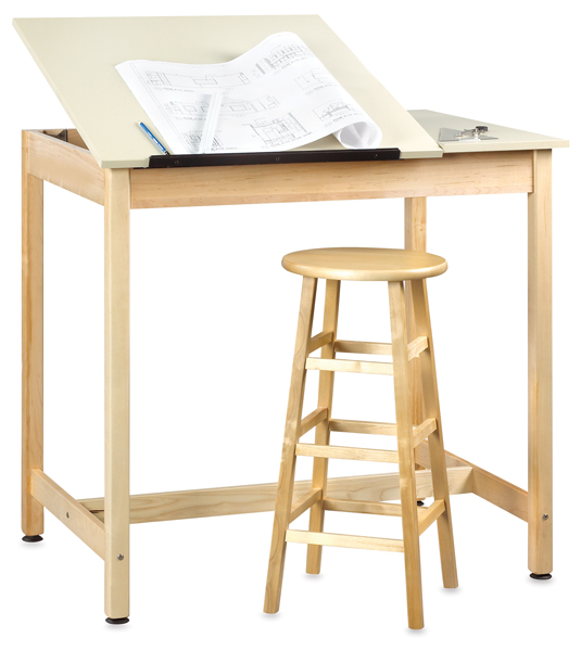 Drawing Table w/out Drawer, 2 Piece Top (stool and accessories not included)