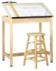 Drawing Table w/out Drawer, 1 Piece Top (stool and accessories not included)