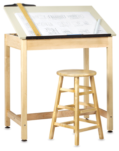Drawing Table w/out Drawer, 1 Piece Top (stool and accessories not included)