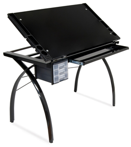 Craft Station, Black Glass Craft Station, Black Glass