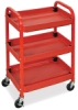 Compact Adjustable-Height Utility Cart, Red