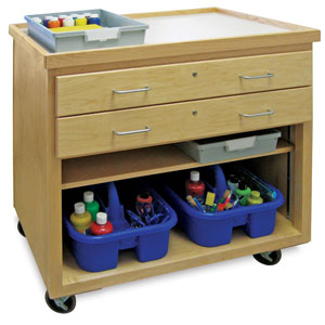 Mobile Arts Storage Cart without Doors (Accessories Not Included)
