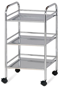 Mobile Shelf Cart, Chrome