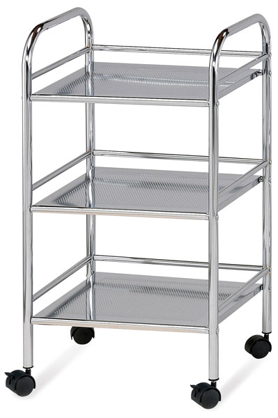 Mobile Shelf Cart, Chrome
