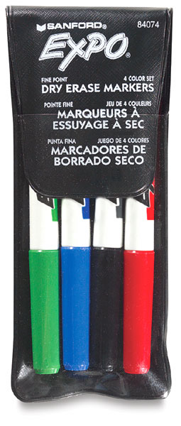 Fine Point Markers, Set of 4 with Pouch