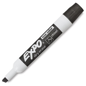 Black Chisel Tip Dry Erase Low Odor Marker
