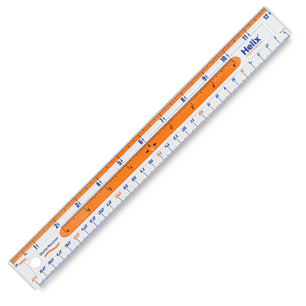 Shatterproof Plastic Ruler, 12"