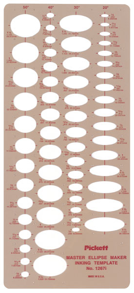 Master Ellipse Maker (20&deg; to 50&deg;) Template