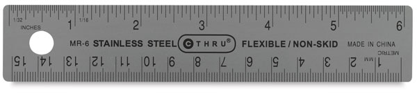 Flexible Stainless Steel Ruler, 6"