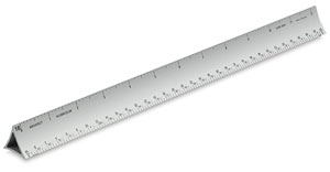 Hollow Triangular Drafting Scale, Architect 12"