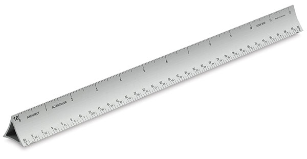 Hollow Triangular Drafting Scale, Architect 12"