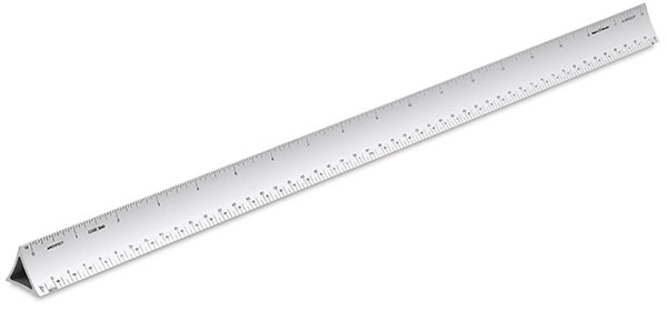 Hollow Triangular Drafting Scale, Architect 18"