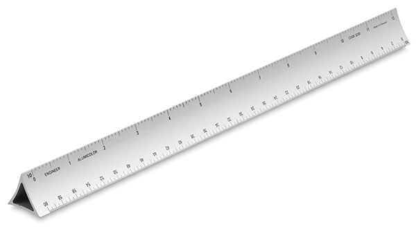 Hollow Triangular Drafting Scale, Engineer 12"