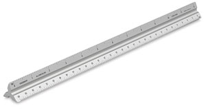 Solid Triangular Drafting Scale, Engineer 12"