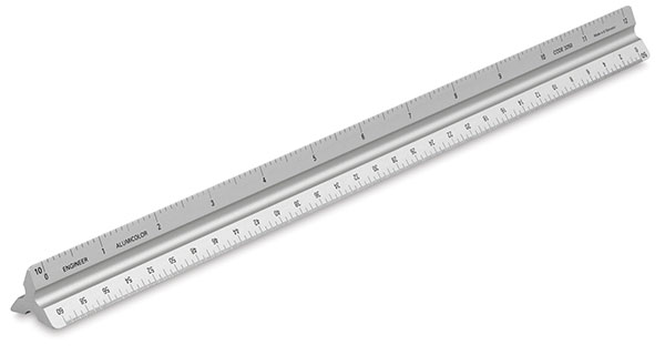 Solid Triangular Drafting Scale, Engineer 12"