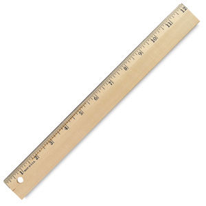 Wood Ruler with Metal Edge