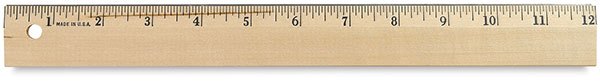 Wood Ruler with Metal Edge