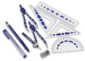 Pro Grip Premium Math Set w/  FREE  Pencil and Eraser