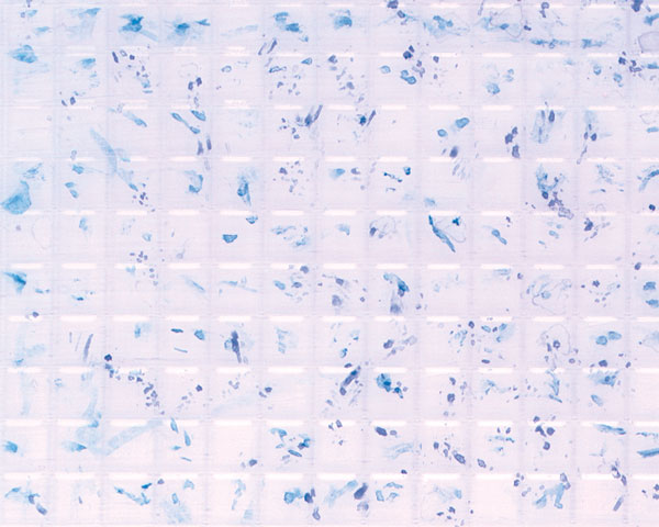 Example of painted Square Tile, 3/16"