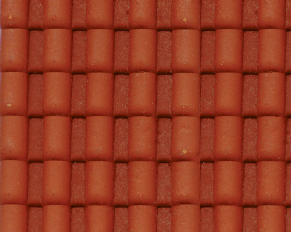 Example of painted Spanish Tile, 1:24 Scale