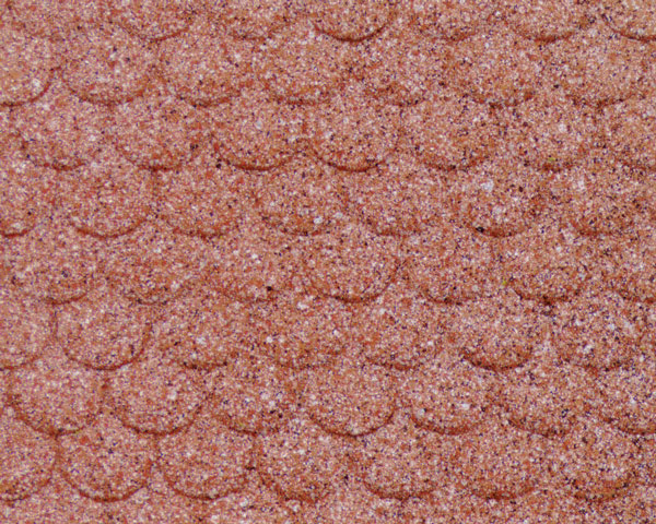 Example of painted Scalloped Edge Tile, 1:24 Scale