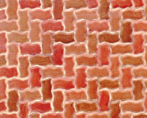 Example of painted Interlocking Paving Stone, 1:24 Scale
