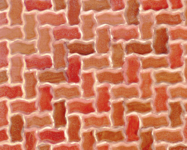 Example of painted Interlocking Paving Stone, 1:24 Scale