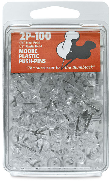 Clear Plastic Push Pins, Pkg of 100