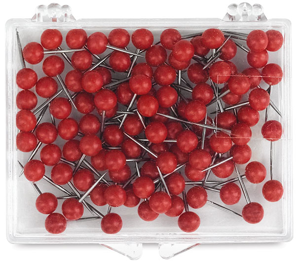 Map Tacks, Box of 100, Red