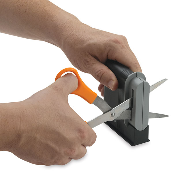 Desktop Scissors Sharpener, In Use