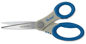 Gray/Blue Scissors, 8" Straight