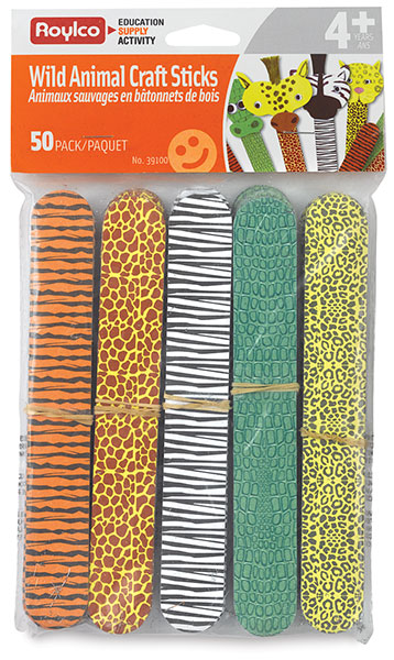Wild Animal Craft Sticks, Pkg of 50