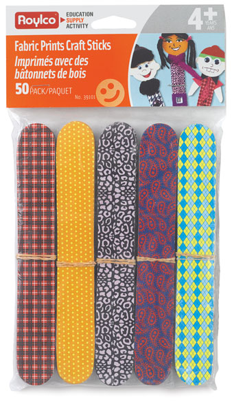 Fabric Prints Craft Sticks, Pkg of 50
