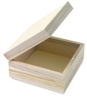 Hinged Paulowina Wood Box with Lid