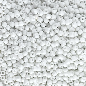 Opaque Glass E Beads, White