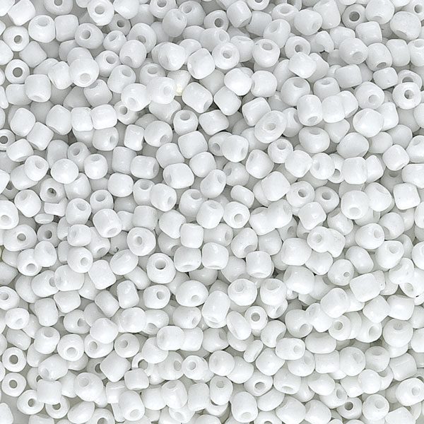Opaque Glass E Beads, White
