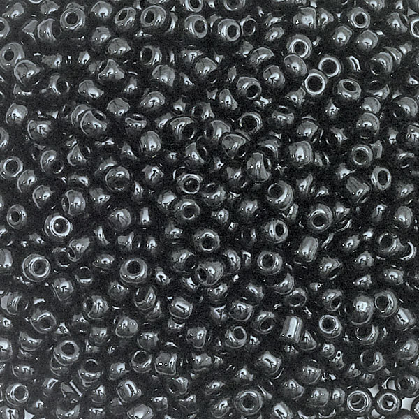 Opaque Glass E Beads, Black