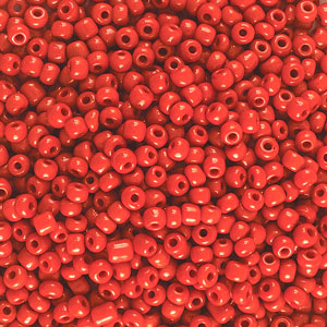 Opaque Glass E Beads, Red