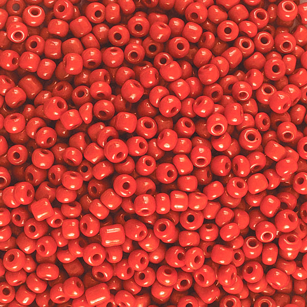 Opaque Glass E Beads, Red