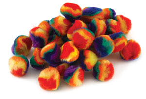 Rainbow Poms, Pack of 100