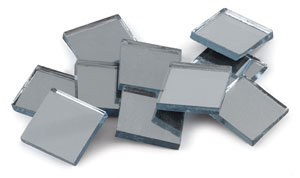 Mosaic Square Mirror Tiles, Pkg of 20