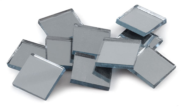 Mosaic Square Mirror Tiles, Pkg of 20